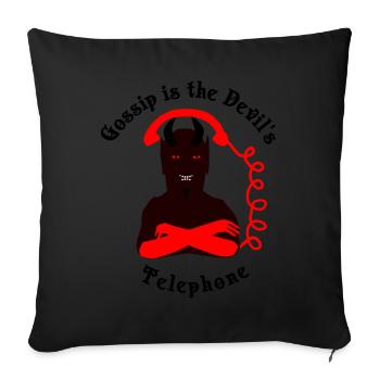 Les commérages sont le téléphone du diable - Housse de coussin décorative 45 x 45 cm - noir - Devant