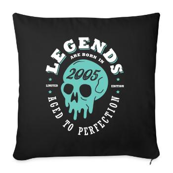 2005 anniversaire skull 18 ans anniversaire - Housse de coussin décorative 45 x 45 cm - noir - Devant