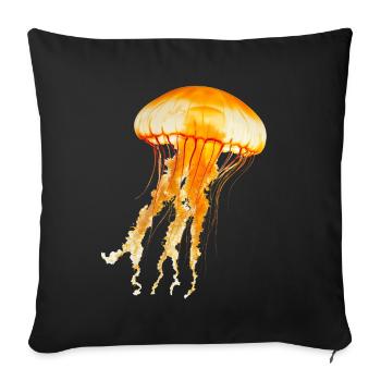 Jellyfish are impressive sea creatures - Sofa pillowcase 17,3'' x 17,3'' (45 x 45 cm) - black - Front