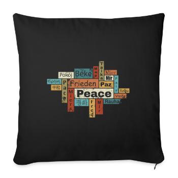 Paix pour tous les peuples de ce monde - Housse de coussin décorative 45 x 45 cm - noir - Devant