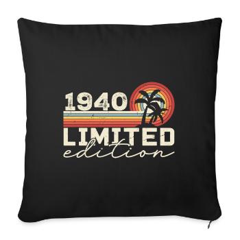 Vintage 1940 Cadeau Anniversaire 1940 Retro 1940 - Housse de coussin décorative 45 x 45 cm - noir - Devant