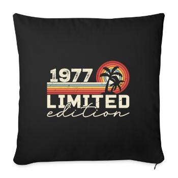 Vintage 1977 Cadeau Anniversaire 1977 Retro 1977 - Housse de coussin décorative 45 x 45 cm - noir - Devant