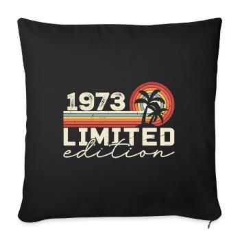 Jahrgang 1973 Retro 1973 Jubiläumsgeschenk - Sofakissenbezug 45 x 45 cm - Schwarz - Vorne