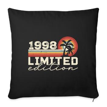 Vintage 1998 Cadeau Anniversaire 1998 Retro 1998 - Housse de coussin décorative 45 x 45 cm - noir - Devant