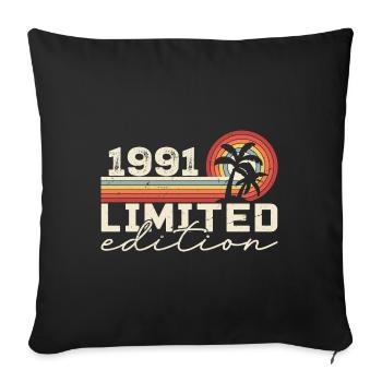 Vintage 1991 Cadeau Anniversaire 1991 Retro 1991 - Housse de coussin décorative 45 x 45 cm - noir - Devant