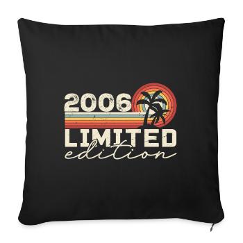 Vintage 2006 Cadeau Anniversaire 2006 Retro 2006 - Housse de coussin décorative 45 x 45 cm - noir - Devant