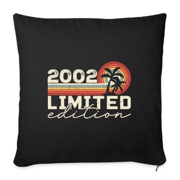 Vintage 2002 Cadeau Anniversaire 2002 Retro 2002 - Housse de coussin décorative 45 x 45 cm - noir - Devant