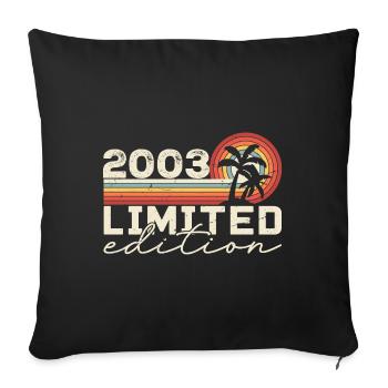Vintage 2003 Cadeau Anniversaire 2003 Retro 2003 - Housse de coussin décorative 45 x 45 cm - noir - Devant