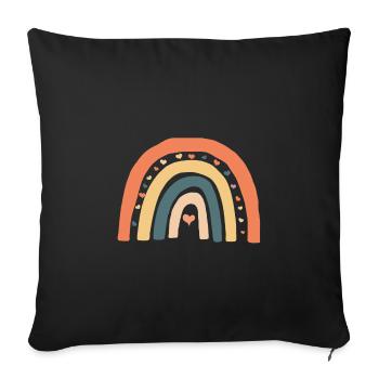 Personnalisable arc-en-ciel - Housse de coussin décorative 45 x 45 cm - noir - Devant