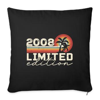 Vintage 2008 Retro 2008 Anniversary Gift - Sofa pillowcase 17,3'' x 17,3'' (45 x 45 cm) - black - Front
