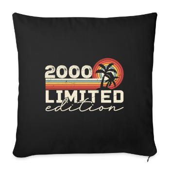 Vintage 2000 Retro 2000 Jubiläumsgeschenk - Sofakissenbezug 45 x 45 cm - Schwarz - Vorne