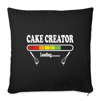 Cuisson du gâteau aux beignets - Housse de coussin décorative 45 x 45 cm - noir - Devant