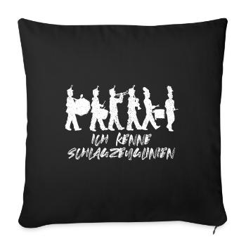 Spielmannszug Fanfarenzug Trommeln Trommler - Sofakissenbezug 45 x 45 cm - Schwarz - Vorne