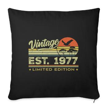 Vintage 1977 Awesome Since 1977 Gift 1977 Retro - Sofa pillowcase 17,3'' x 17,3'' (45 x 45 cm) - black - Front