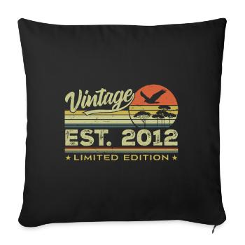 Vintage 2012 Fantastisch seit 2012 Geschenk 2012 Retro - Sofakissenbezug 45 x 45 cm - Schwarz - Vorne