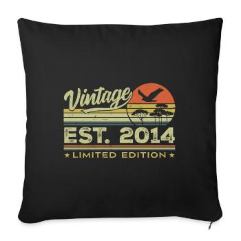 Vintage 2014 Fantastisch seit 2014 Geschenk 2014 Retro - Sofakissenbezug 45 x 45 cm - Schwarz - Vorne