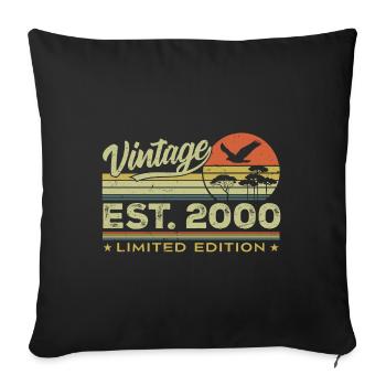 Vintage 2000 Fantastisch seit 2000 Geschenk 2000 Retro - Sofakissenbezug 45 x 45 cm - Schwarz - Vorne
