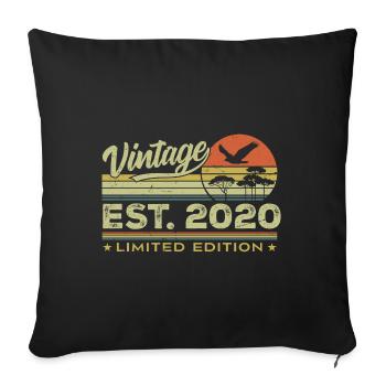 Vintage 2020 Awesome Since 2020 Gift 2020 Retro - Sofa pillowcase 17,3'' x 17,3'' (45 x 45 cm) - black - Front
