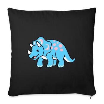 Trans Pride Triceratops - Sofa pillowcase 17,3'' x 17,3'' (45 x 45 cm) - black - Front