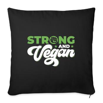 Fort et végétalien - Housse de coussin décorative 45 x 45 cm - noir - Devant