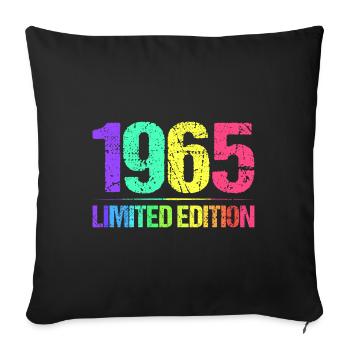 1965 Limited Edition Jahrgang 65er Retro Jahrgang - Sofakissenbezug 45 x 45 cm - Schwarz - Vorne