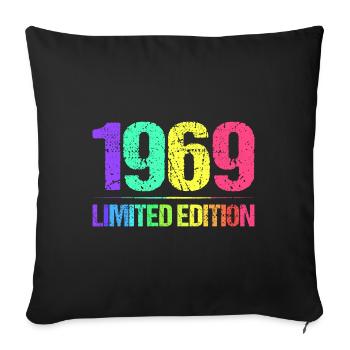 1969 Limited Edition Jahrgang 69er Retro Jahrgang - Sofakissenbezug 45 x 45 cm - Schwarz - Vorne