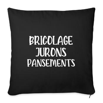 bricolage jurons pansements - Housse de coussin décorative 45 x 45 cm - noir - Devant