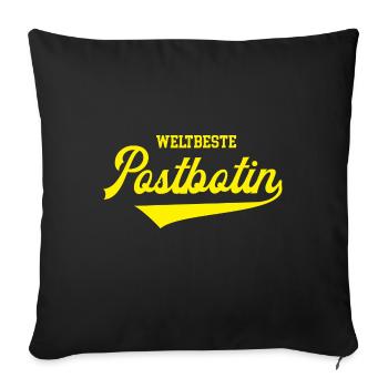 Weltbeste Postbotin Briefträgerin Beste Botin Post - Sofakissenbezug 45 x 45 cm - Schwarz - Vorne