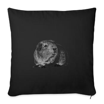 Meerschweinchen - Sofakissenbezug 45 x 45 cm - Schwarz - Vorne