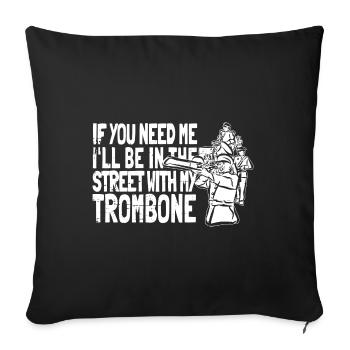 Trombone - Sofa pillowcase 17,3'' x 17,3'' (45 x 45 cm) - black - Front