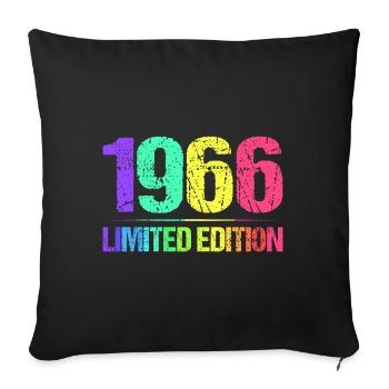 1966 Limited Edition Jahrgang 66er Retro Jahrgang - Sofakissenbezug 45 x 45 cm - Schwarz - Vorne