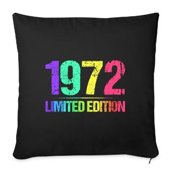 1972 Limited Edition Jahrgang 72er Retro Jahrgang - Sofakissenbezug 45 x 45 cm - Schwarz - Vorne