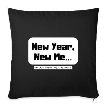 New Me with snacks - Sofa pillowcase 17,3'' x 17,3'' (45 x 45 cm) - black - Front