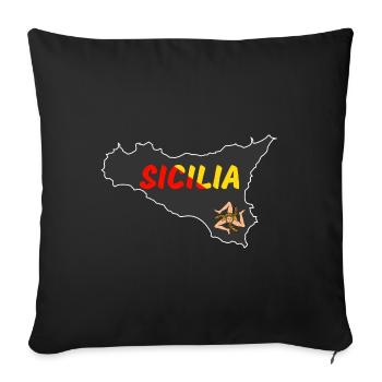 Sicilia Italia - Housse de coussin décorative 45 x 45 cm - noir - Devant