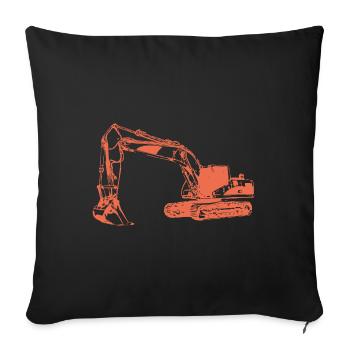 Exkavator Silhouette Gift Excavator Driver - Sofa pillowcase 17,3'' x 17,3'' (45 x 45 cm) - black - Front