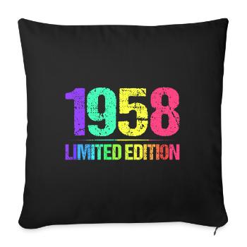 1958 Limited Edition Jahrgang 58er Retro Jahrgang - Sofakissenbezug 45 x 45 cm - Schwarz - Vorne