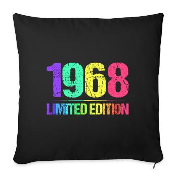 1968 Limited Edition Jahrgang 68er Retro Jahrgang - Sofakissenbezug 45 x 45 cm - Schwarz - Vorne