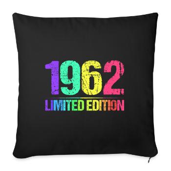 1962 Limited Edition Jahrgang 62er Retro Jahrgang - Sofakissenbezug 45 x 45 cm - Schwarz - Vorne