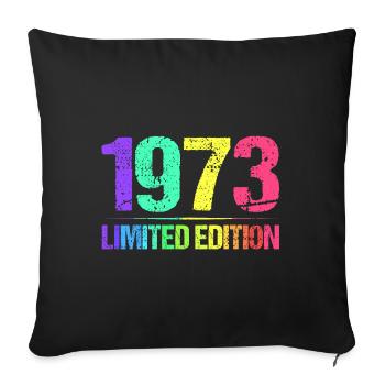 1973 Limited Edition Jahrgang 73er Retro Jahrgang - Sofakissenbezug 45 x 45 cm - Schwarz - Vorne