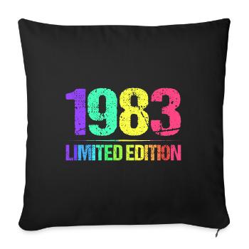 1983 Limited Edition Vintage 83 retro vintage - Sofa pillowcase 17,3'' x 17,3'' (45 x 45 cm) - black - Front