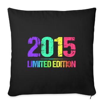 2015 Limited Edition Jahrgang 15er Retro Jahrgang - Sofakissenbezug 45 x 45 cm - Schwarz - Vorne