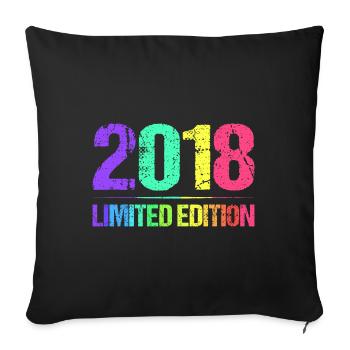 2018 Limited Edition Jahrgang 18er Retro Jahrgang - Sofakissenbezug 45 x 45 cm - Schwarz - Vorne
