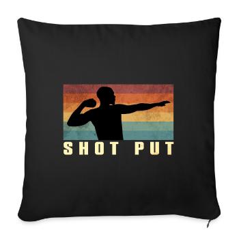 Shot Put Retro - Sofa pillowcase 17,3'' x 17,3'' (45 x 45 cm) - black - Front
