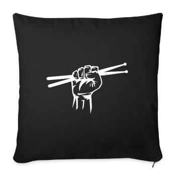 Batteur de batterie drumstick Musique - Housse de coussin décorative 45 x 45 cm - noir - Devant