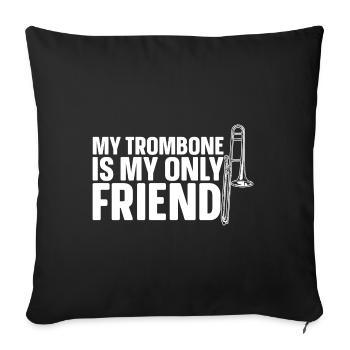 Trombone - Sofa pillowcase 17,3'' x 17,3'' (45 x 45 cm) - black - Front
