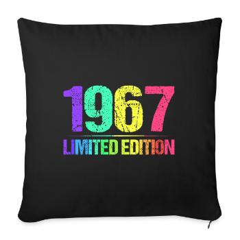 1967 Limited Edition Jahrgang 67er Retro Jahrgang - Sofakissenbezug 45 x 45 cm - Schwarz - Vorne