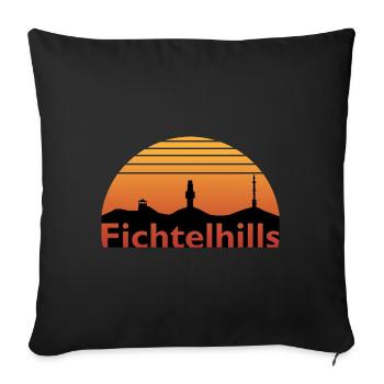 Sonnenuntergang Fichtelgebirge Fichtelhills - Sofakissenbezug 45 x 45 cm - Schwarz - Vorne