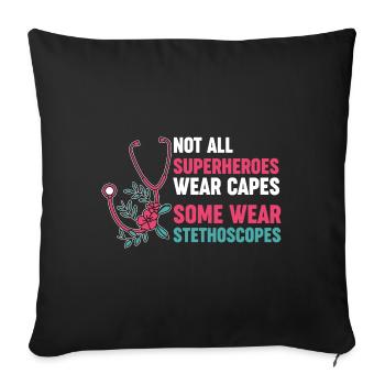 Cardiologist Humor Cardiology Nurse - Sofa pillowcase 17,3'' x 17,3'' (45 x 45 cm) - black - Front