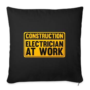 Électricien Ingénieur électricien Technicien en électronique - Housse de coussin décorative 45 x 45 cm - noir - Devant