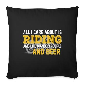 Motorrad Fahren Und Bier Trinken - Sofakissenbezug 45 x 45 cm - Schwarz - Vorne